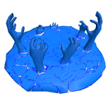 Portal with Hands Reaching Through (Sapphire Blue)