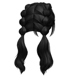 Preppy Bubble Braided Wavy Pigtails (Black)