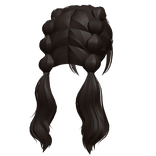 Preppy Bubble Braided Wavy Pigtails (Dark Brown)