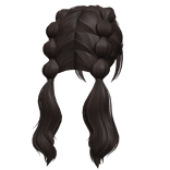 Preppy Bubble Braided Wavy Pigtails (Dark Brown 2)