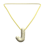 Preppy Bubble Initial Necklace J 3.0 Gold