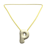 Preppy Bubble Initial Necklace P 3.0 Gold