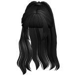 Preppy High Ponytail w/ Bangs (Black)