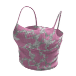 preppy pink cow print camisole tank top