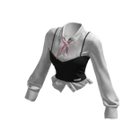 Preppy Shirt with Tank Top White BlackBB