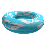 Preppy Summer Blue Pool Floatie Ring Hibiscus