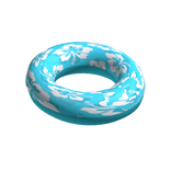 Preppy Summer Blue Pool Floatie Ring Hibiscus