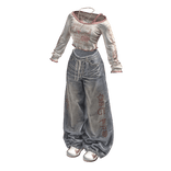 Preppy Top w/ Jeans Girl Outfit / 02