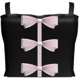 ♡ pretty black and corset with bows ♡