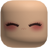 pretty closed eye blush with lashes