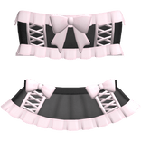 🤍 pretty denim laced frilly oufit black & pink