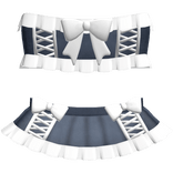 🤍 pretty denim laced frilly oufit white & blue