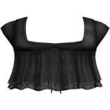 pretty gothic ruffled blouse black
