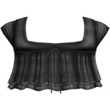pretty gothic ruffled blouse dark grey
