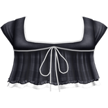 pretty gothic ruffled blouse navy blue 2