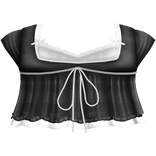 pretty gothic ruffled blouse w tank top black 2