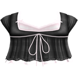 pretty gothic ruffled blouse w tank top black 3