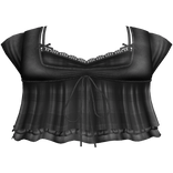 pretty gothic ruffled blouse w tank top dark grey