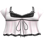 pretty gothic ruffled blouse w tank top pink 2