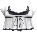 pretty gothic ruffled blouse w tank top white 2
