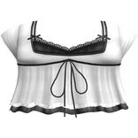 pretty gothic ruffled blouse w tank top white 3