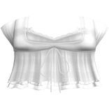 pretty gothic ruffled blouse w tank top white