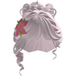 pretty light pink curly bun w pink clematis flower