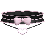 🤍 pretty ruffle choker necklace black & pink