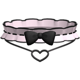 🤍 pretty ruffle choker necklace pink & black