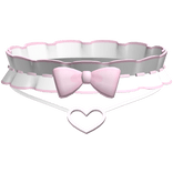 🤍 pretty ruffle choker necklace white & pink