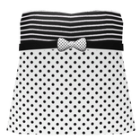 pretty spotted doll dress bow in white & black
