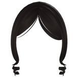 pretty swirly bangs in dark brown