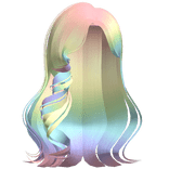 Princess Curly Sidepart (Rainbow)
