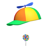 propeller hat w/ rainbow lollipop