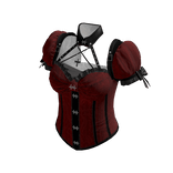 Puff Sleeve Corset Top with Straps (Burgundy)