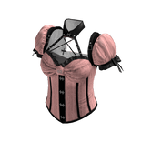 Puff Sleeve Corset Top with Straps (Pink)