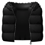 Puffer Vest Black Fur 