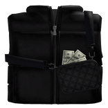 Puffer vest with Designer  bag and money