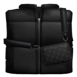 Puffer vest with dexigner bag