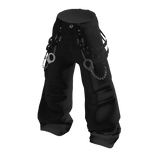 💗PUNK CHAIN CARGO PANTS_BLACK