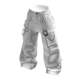 💗PUNK CHAIN CARGO PANTS_WHITE