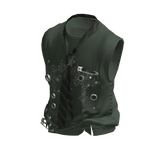 💜 Punk Cross Sleeveless Shirt_Khaki