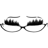 ♡ punk lashes w glasses + white liner