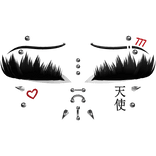 ♡ punk lashes w piercings + tattoos (white liner)