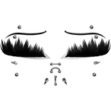 ♡ punk lashes w piercings (white liner)