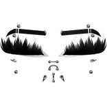 ♡ punk lashes w piercings (white liner)