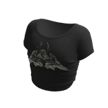 punk metal rock tight crop top tee