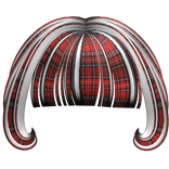 punk swirly bangs in vkei black white red plaid