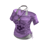 Off Shoulder Graphic Top (Purple)