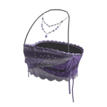 Coquette Lace Tube Top w/ Pearl Necklace (Purple)